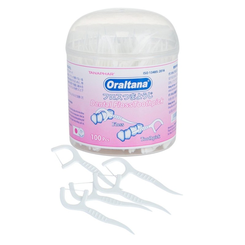 Lọ 100 cái tăm chỉ nha khoa Oraltana xuất Nhật