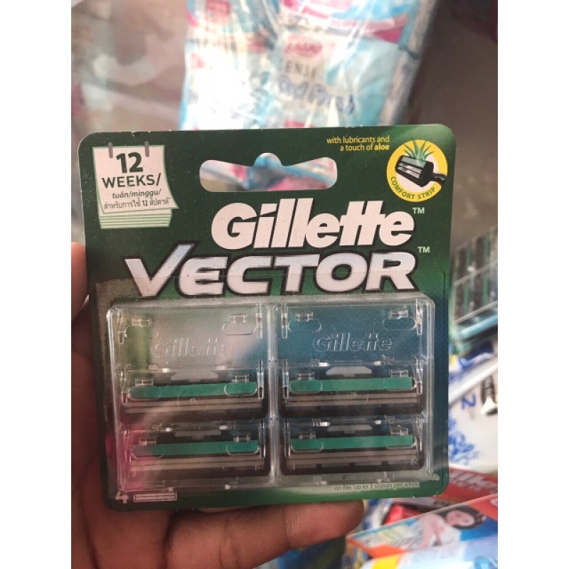 Lưỡi Dao Cạo Râu Gillette Vector Kép (4 Cái) nhập khẩu