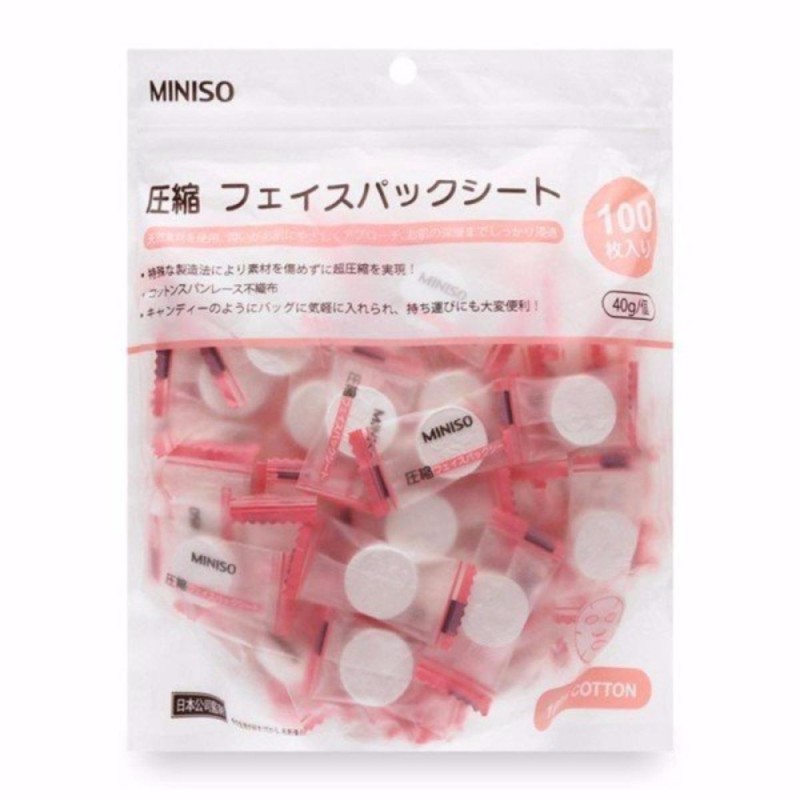 Gói 100 viên Mặt nạ giấy nén Miniso