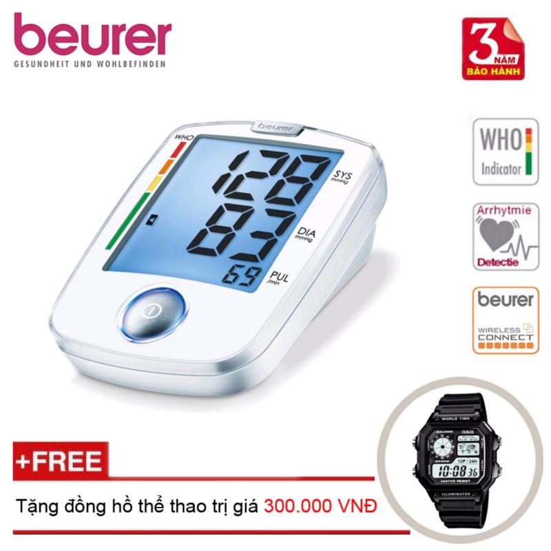 Máy Đo Huyết Áp Bắp Tay Beurer Bm44 ( Có Arapter ) + Tặng Đồng Hồ Thể Thao nhập khẩu