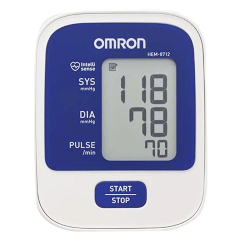Máy đo huyết áp bắp tay Omron HEM-8712 (Trắng phối xanh)