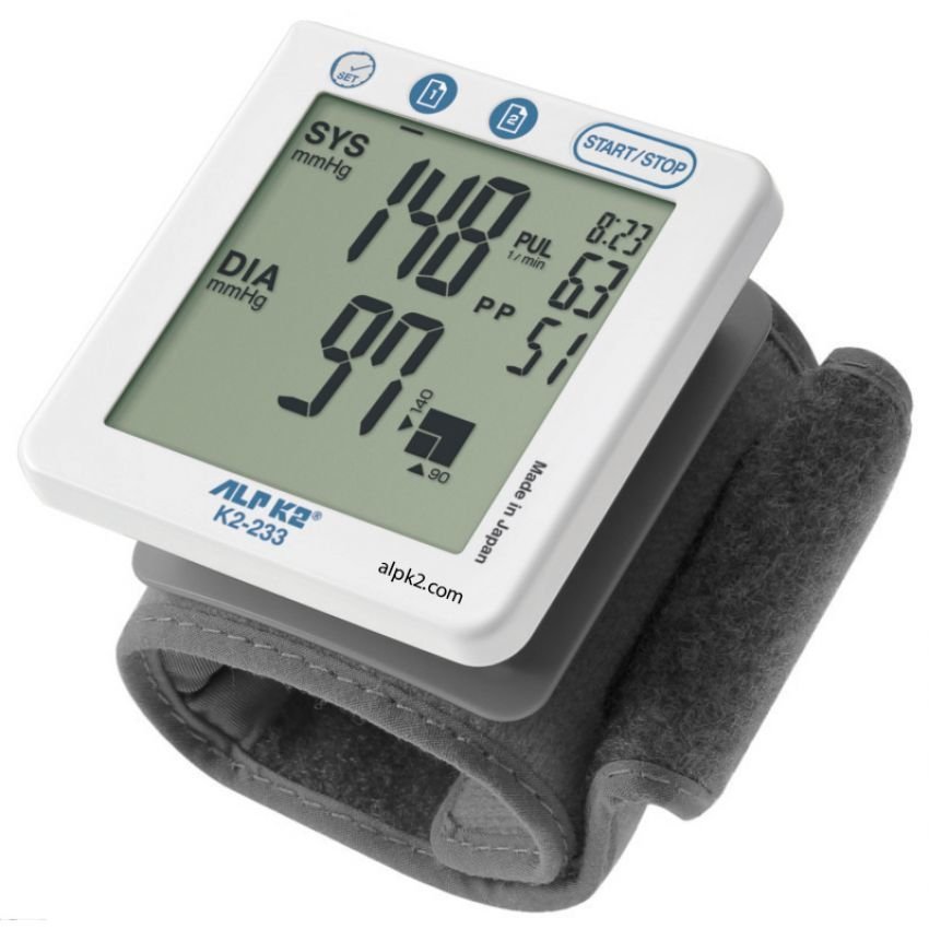 HCMMáy đo huyết áp cổ tay tự động ALPK2 K2 233 Trắng