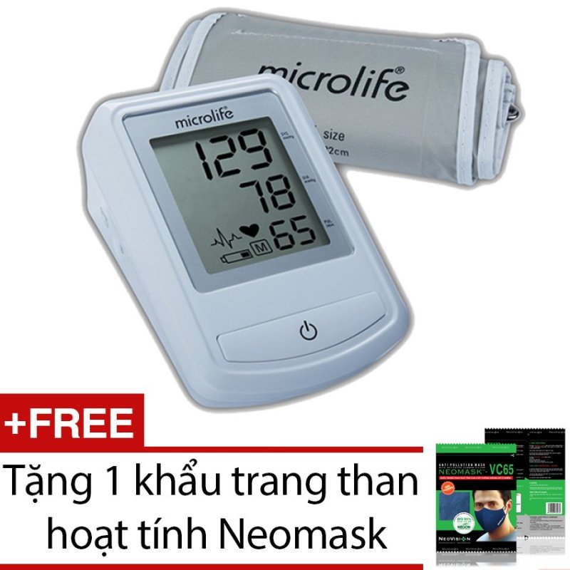 Máy đo huyết áp Microlife BP 3NZ1-1P + Tặng 1 khẩu trang than hoạt tính Neomask