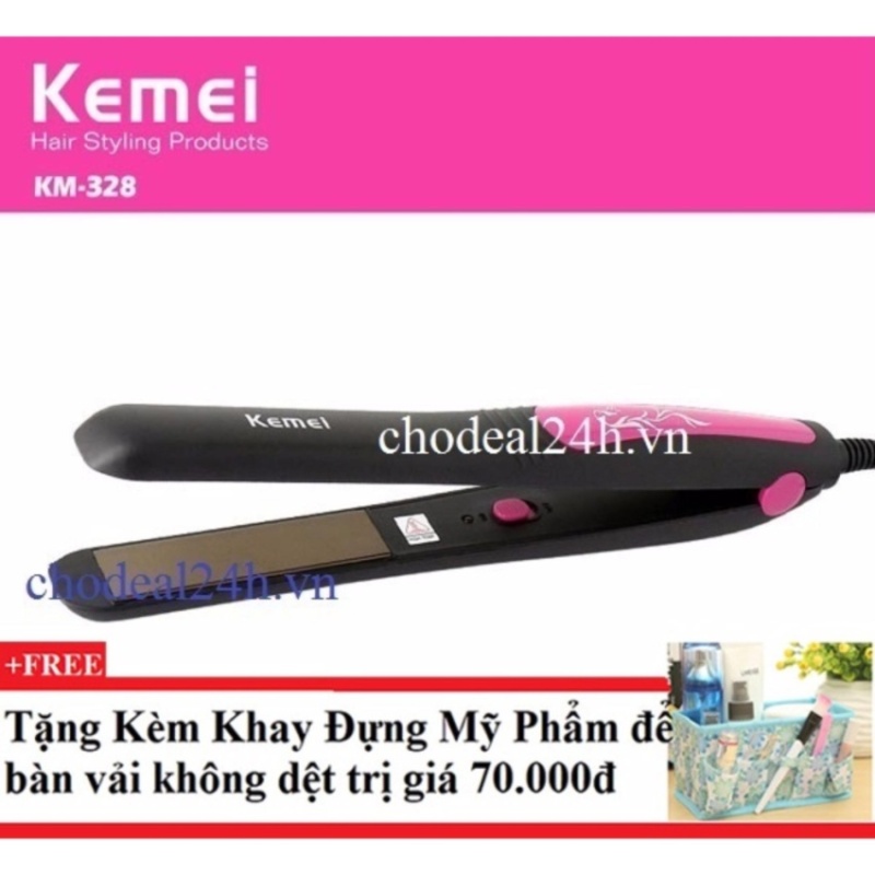 Máy kẹp tóc Kemei Km-328  + Tặng kèm khay đựng mỹ phẩm để bàn giá rẻ