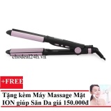 Máy kẹp tóc Nova + Tặng Máy massage mặt DS-039 bằng ion (Trắng)