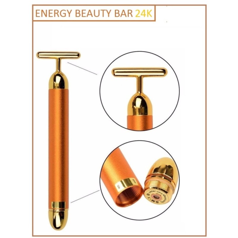 Máy masage rung nhanh Energy beauty bar gold 24k, chăm sóc da, thon gọn mặt... nhập khẩu