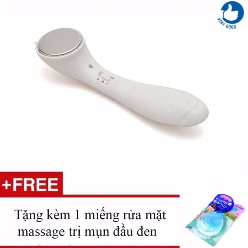 Máy massage mặt bằng ion dưỡng trắng da + Tặng kèm 1 miếng rửa mặt massage trị mụn đầu đen