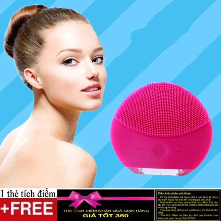 Máy massage rửa mặt silicon chất lượng tốt + Tặng Kèm 1 thẻ Giá tot 360