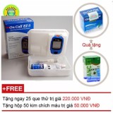 Máy đo đường huyết oncall ezii + tặng hộp 25 que thử + hộp 50 kim chích máu