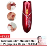 Máy tẩy nhổ lông kemei + Tặng Máy massage mặt DS-039 bằng ion