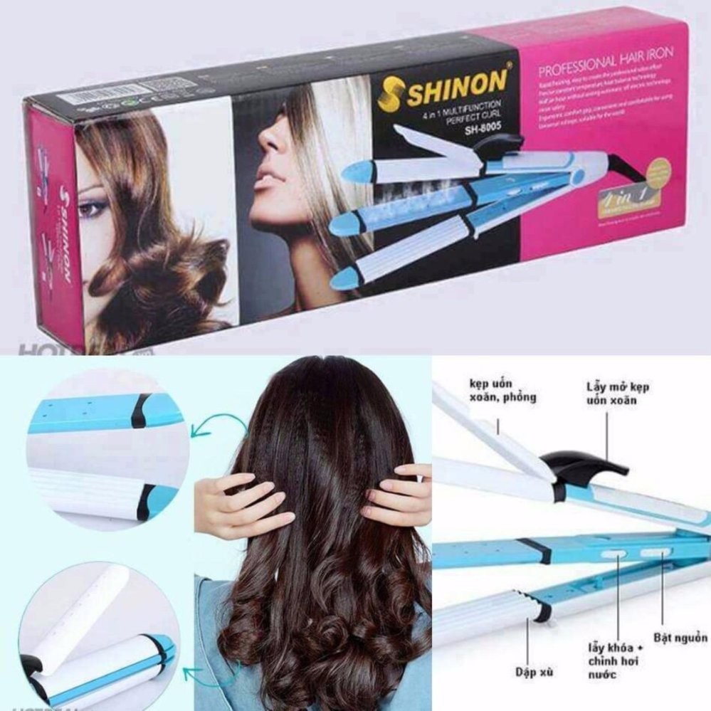 Kết quả hình ảnh cho MAÌY LAÌM TOÌC SHINON 3IN 1 8005