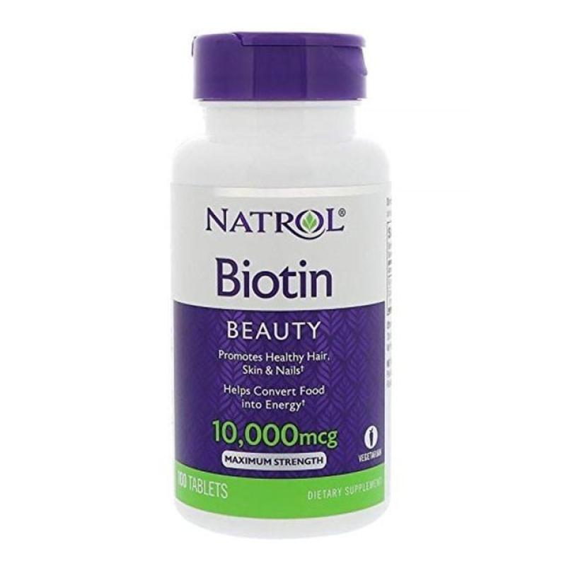 Natrol Biotin 10,000mcg hỗ trợ kích thích mọc tóc dày đẹp 100 viên