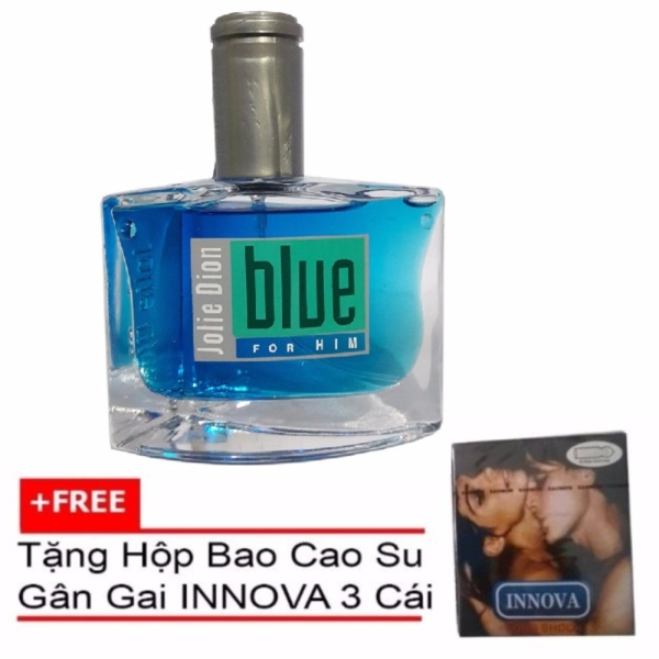 Nước hoa nam Jolie Dion Blue For Him Eau de toilette 60ml + Tặng Bao Cao Su Gân Gai Innova 3 Bao (Đen)