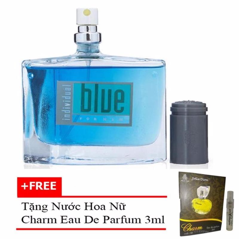 Nước hoa nam cá tính Jolie Dion Blue For Him Eau de Parfum 60ml + Tặng nước hoa nữ Charm eau de parfum 3ml
