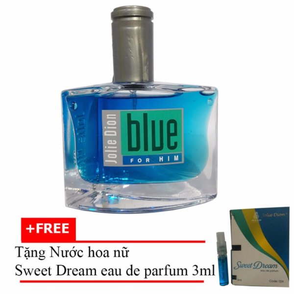 Nước hoa nam cá tính Jolie Dion Blue For Him Eau de Parfum 60ml + Tặng Nước hoa nữ Sweet Dream eau de parfum 3ml