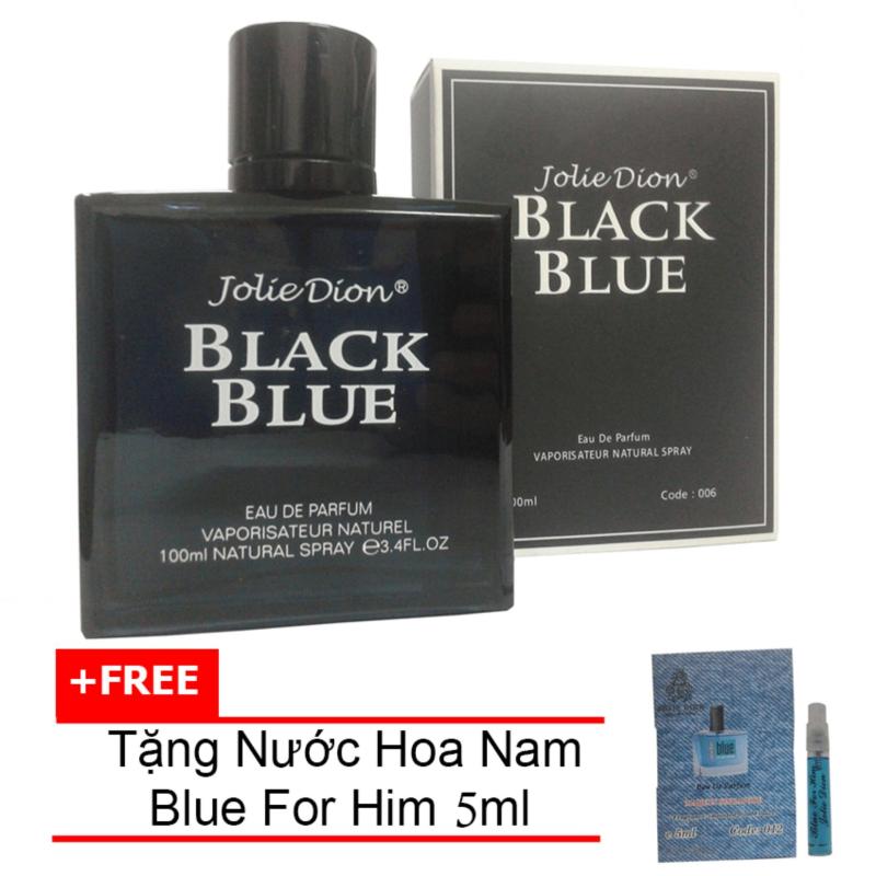 Nước hoa nam Jolie Dion Black Blue Eau de parfum 100ml + Tặng Nước hoa nam Blue For Him eau de parfum 5ml
