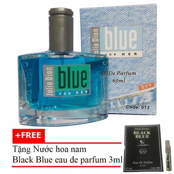 Nước hoa nữ Jolie Dion Blue For her eau de parfum 60ml + Tặng Nước hoa nam Black Blue eau de parfum 3ml