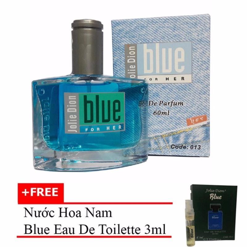 Nước hoa nữ Jolie Dion Blue For her eau de parfum 60ml + Tặng nước hoa nam Blue eau de toilette 3ml