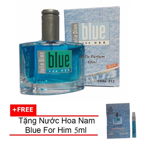 Nước hoa nữ Jolie Dion Blue For her eau de parfum 60ml + Tặng Nước hoa nam Blue For Him eau de parfum 5ml