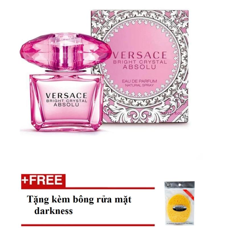 Nước hoa nữ Versace Bright Crystal Absolu Eau de Parfum 30ml + Tặng bông rửa mặt darkness