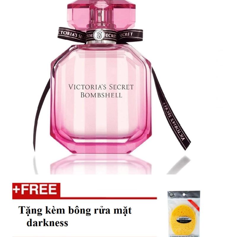 Nước hoa nữ Victorias Secret Bombshell Eau de Parfum 50 ml + Tặng bông rửa mặt darkness