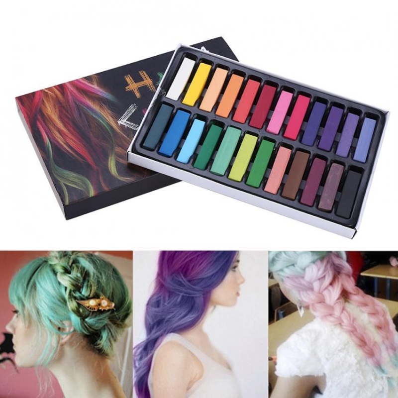 OHICO 24 Colors Hair Dye Chalk Temporary Instant Hair Color Non-toxic Soft Pastel Kit (Short) - intl