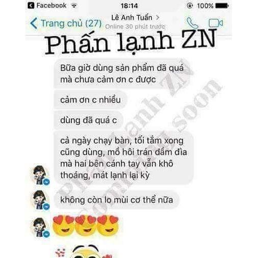 Phấn lạnh khữ mùi cơ thể ZN ngăn mùi cơ thể