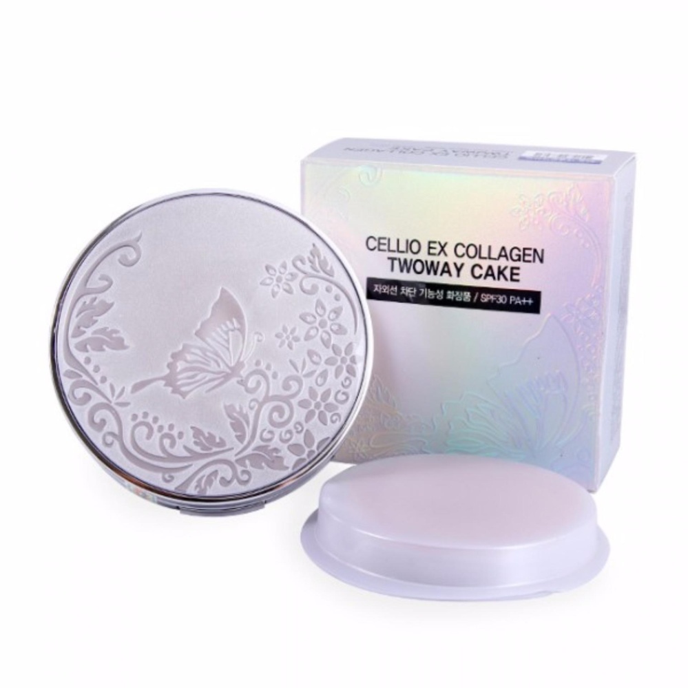 PHẤN PHỦ SIÊU MỊN CELLIO EX COLLAGEN TWOWAY CAKE SPF 30 (Hộp)