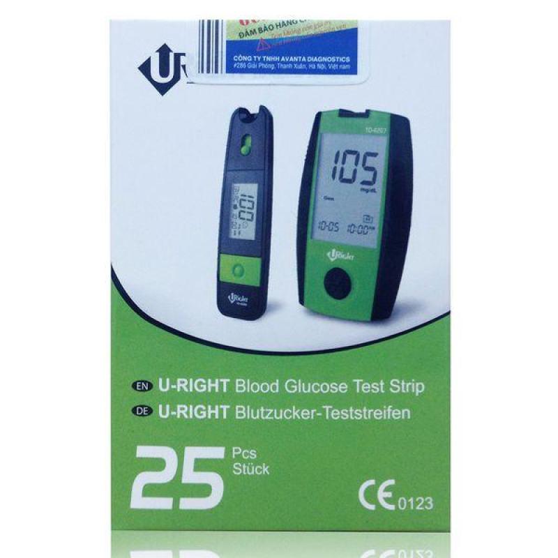 Que thử đường huyết Uright hộp 25 que Dùng cho các loại máy Uright Date 12/2019
