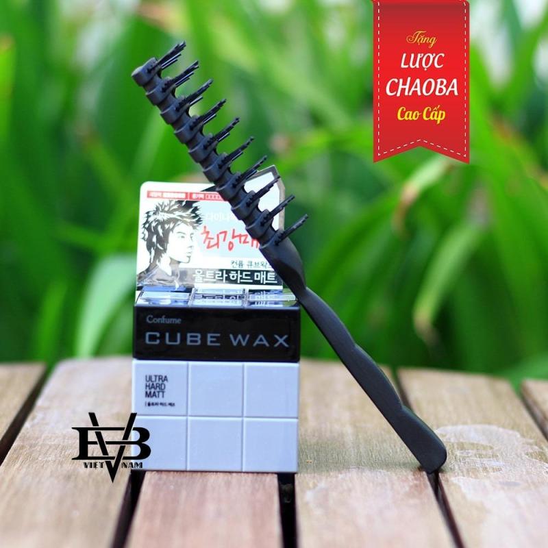 Sáp vuốt tóc Hàn Quốc Cube Wax Ultra Hard Matt Xám Hàn Quốc + Tặng lược tạo kiểu cao cấp Chaoba nhập khẩu
