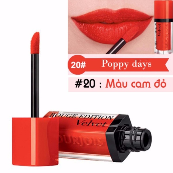 Son Bourjois Rouge Edition Velvet 7.7ml màu 20 - Poppy days - Màu cam đỏ