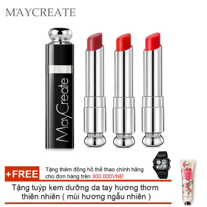 Son dưỡng màu Maycreate chính hãng ( màu 107 - màu gạch ) + Tặng tuýp kem dưỡng da tay hương thơm thiên nhiên ( mùi hương ngẫu nhiên )
