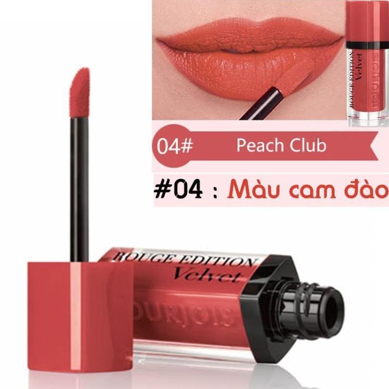 Son kem lì Bourjois Rouge Edition Velvet 7.7ml màu 04 - Peach Club - Màu cam đào- Pháp