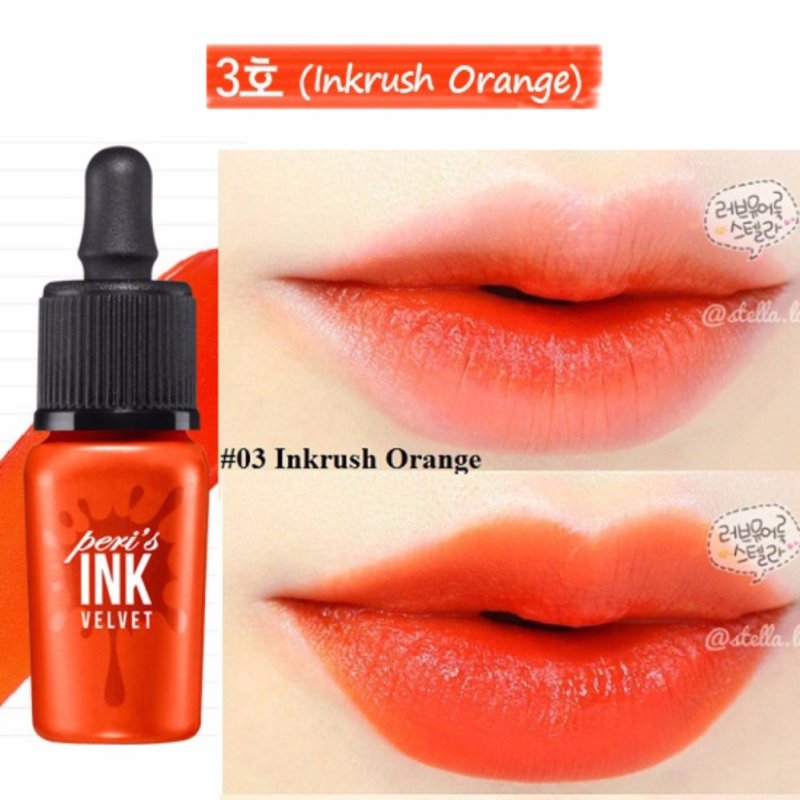 Son Kem Lì Peripera Ink Peris Velvet 8g #03 Inkrush Orange