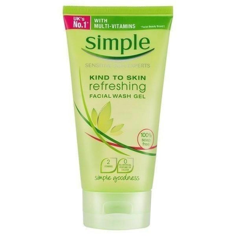 Sữa Rửa Mặt Dạng Gel Simple Kind To Skin Refreshing Facial Wash Gel Dành Cho Da Nhạy Cảm 150ml nhập khẩu