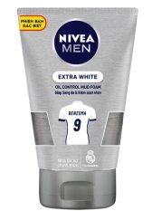 Sữa rửa mặt giúp sáng da và kiểm soát nhờn NIVEA Men Extra White Oil Control Mud Foam 100g