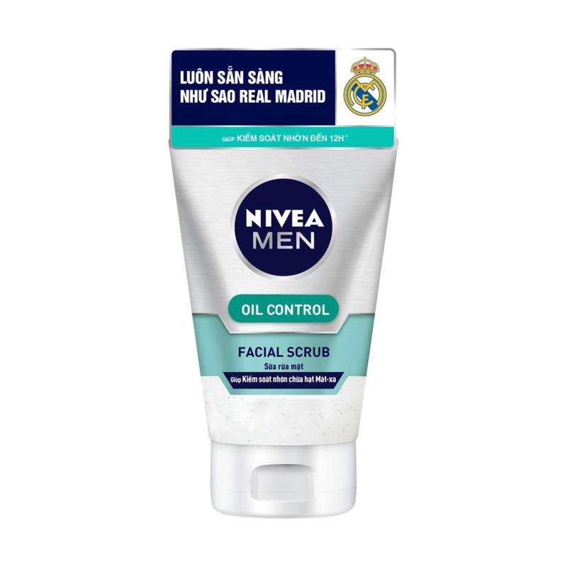 Sữa rửa mặt hạt mát-xa sạch sâu NIVEA Men 10X Whitening Effect Scrub Face Wash 50g nhập khẩu