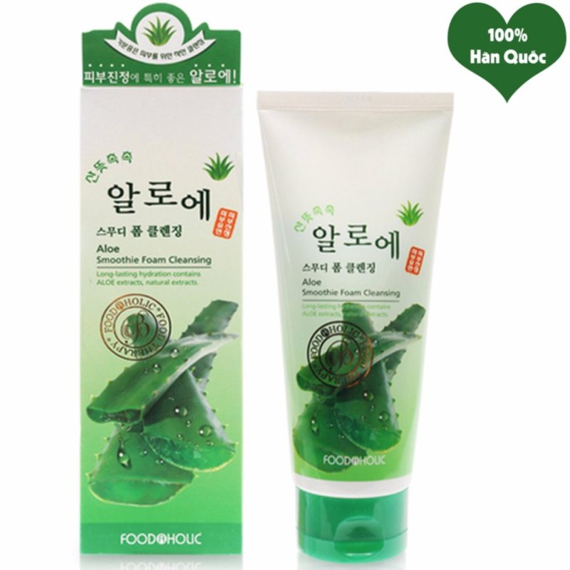 Sữa Rửa Mặt Lô Hội Cân Bằng Độ Ẩm Cho Da Foodaholic Aloe Smoothie Foam Cleansing Hàn Quốc 180ml - Hàng Chính Hãng nhập khẩu