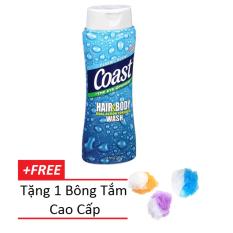 Sữa tắm gội Coast dành cho nam 532ml tặng kèm 1 bông tắm cao cấp