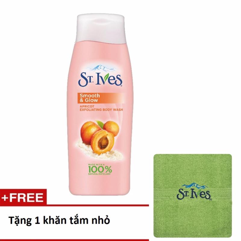 Sữa tắm St.Ives Hương Mơ 400ml + tặng 1 khăn tắm nhỏ cao cấp
