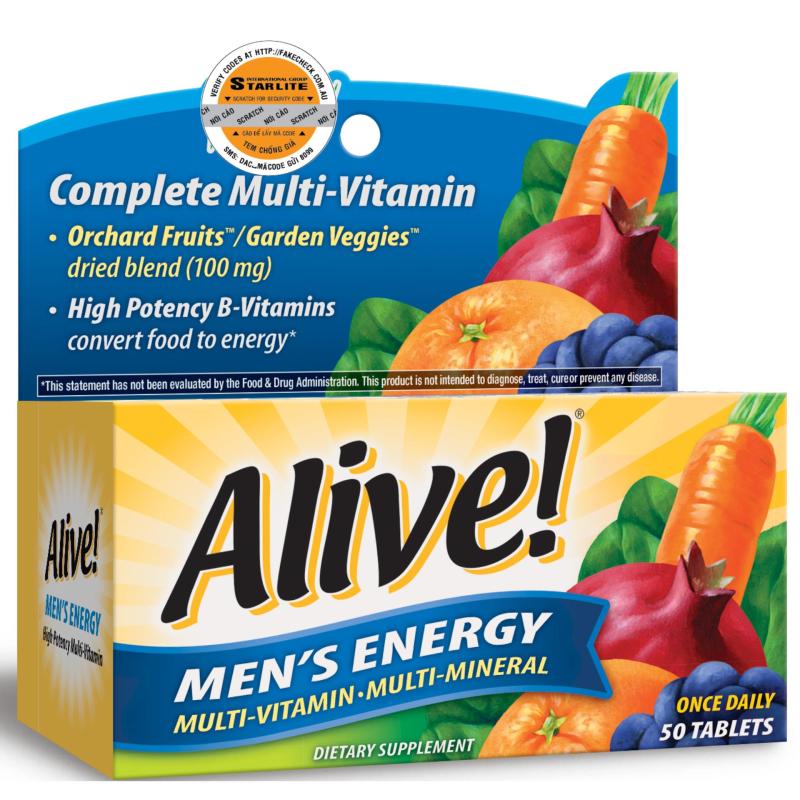 Thực Phẩm Bảo Vệ Sức Khỏe Alive! Men’s Energy 50 tabs
