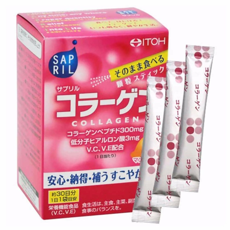 Thực phẩm chức năng Collagen dưỡng trắng da Itoh Sapril Collagen 30 gói Số 1 Nhật Bản - Hàng chính hãng nhập khẩu