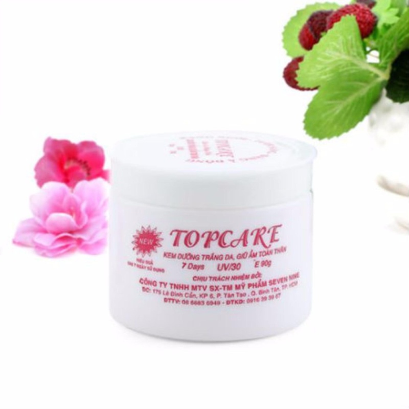 KEM TOPCARE DƯỠNG TRẮNG DA, GIỮ ẨM, CHỐNG NẮNG TOÀN THÂN 90G