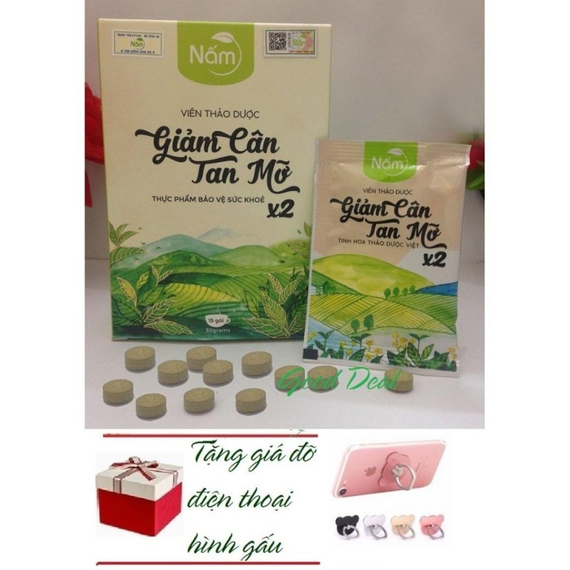 Viên Thảo Dược Giảm Cân - Tan Mỡ Nấm (Liệu Trình 15 Ngày) - HÀNG CHÍNH HÃNG - HIỆU QUẢ GẤP ĐÔI + Tặng Giá Đỡ Điện Thoại