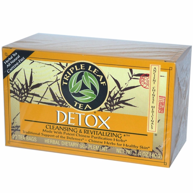 Trà thải độc thanh lọc cơ thể Detox Triple Leaf Tea (Vàng 20 gói/Hộp)