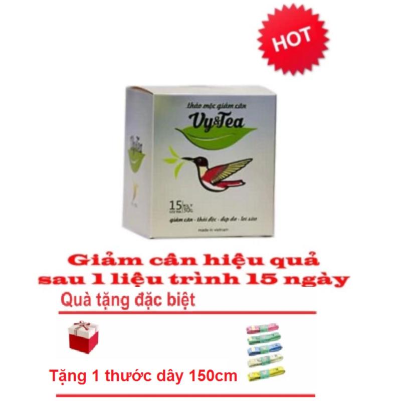 Trà thảo mộc giảm cân Vy & Tea - HÀNG CHÍNH HÃNG - 15 gói x 30g - Tặng thước dây 150cm