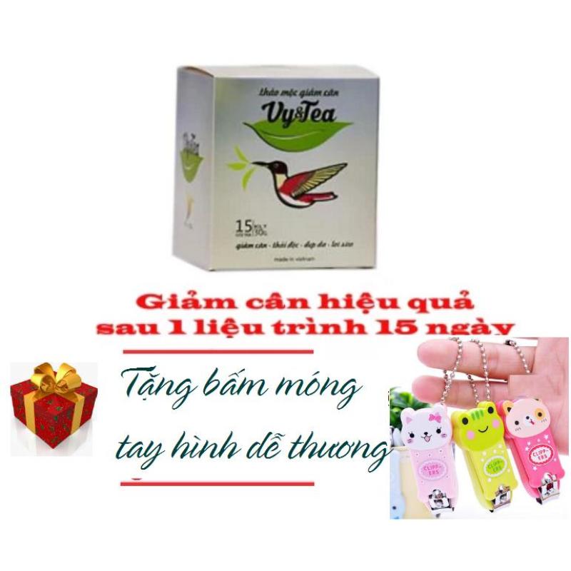 Trà thảo mộc giảm cân Vy Tea - HÀNG CHÍNH HÃNG- 15 gói - Tặng đồ bấm móng tay kute