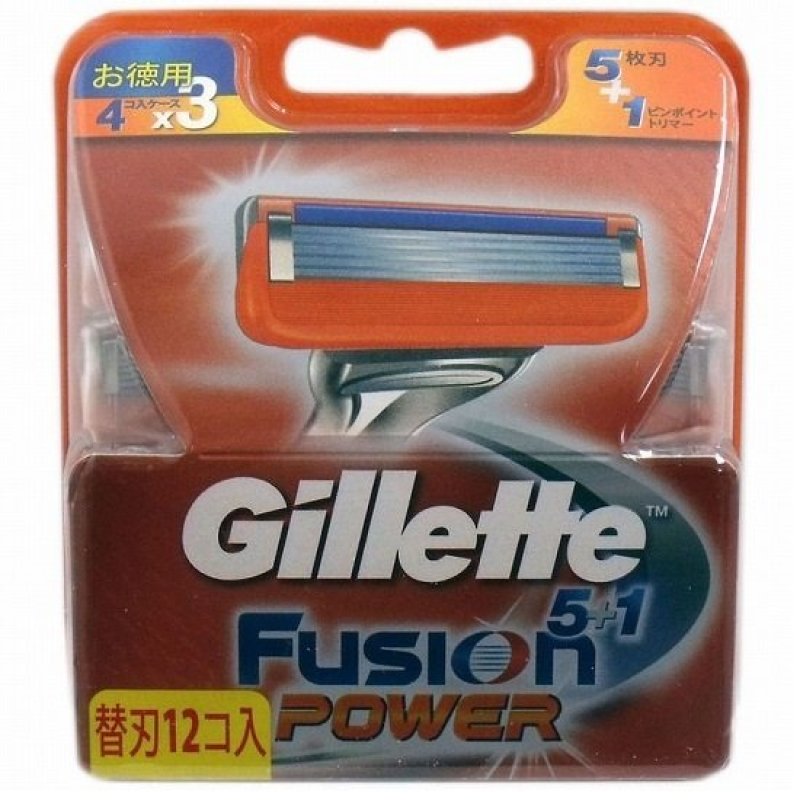 Vỉ 12 lưỡi dao cạo râu Gillette Fusion Power 5 + 1