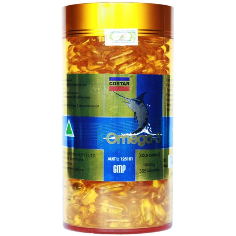 Viên Nang Mềm Dầu Cá Costar Omega 3 1000mg 365 viên nhập khẩu Úc