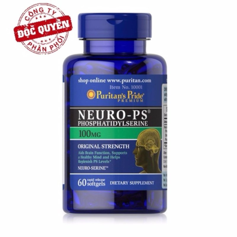 Viên uống bổ trí não, cải thiện trí nhớ Puritans Pride Neuro-PS Phosphatidylserine 100mg 60 viên HSD tháng 1/2020 cao cấp